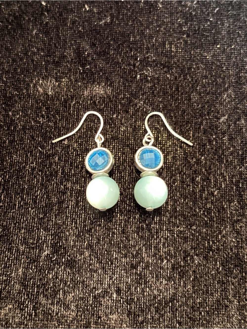 Blue & Green Drop Earrings Like New